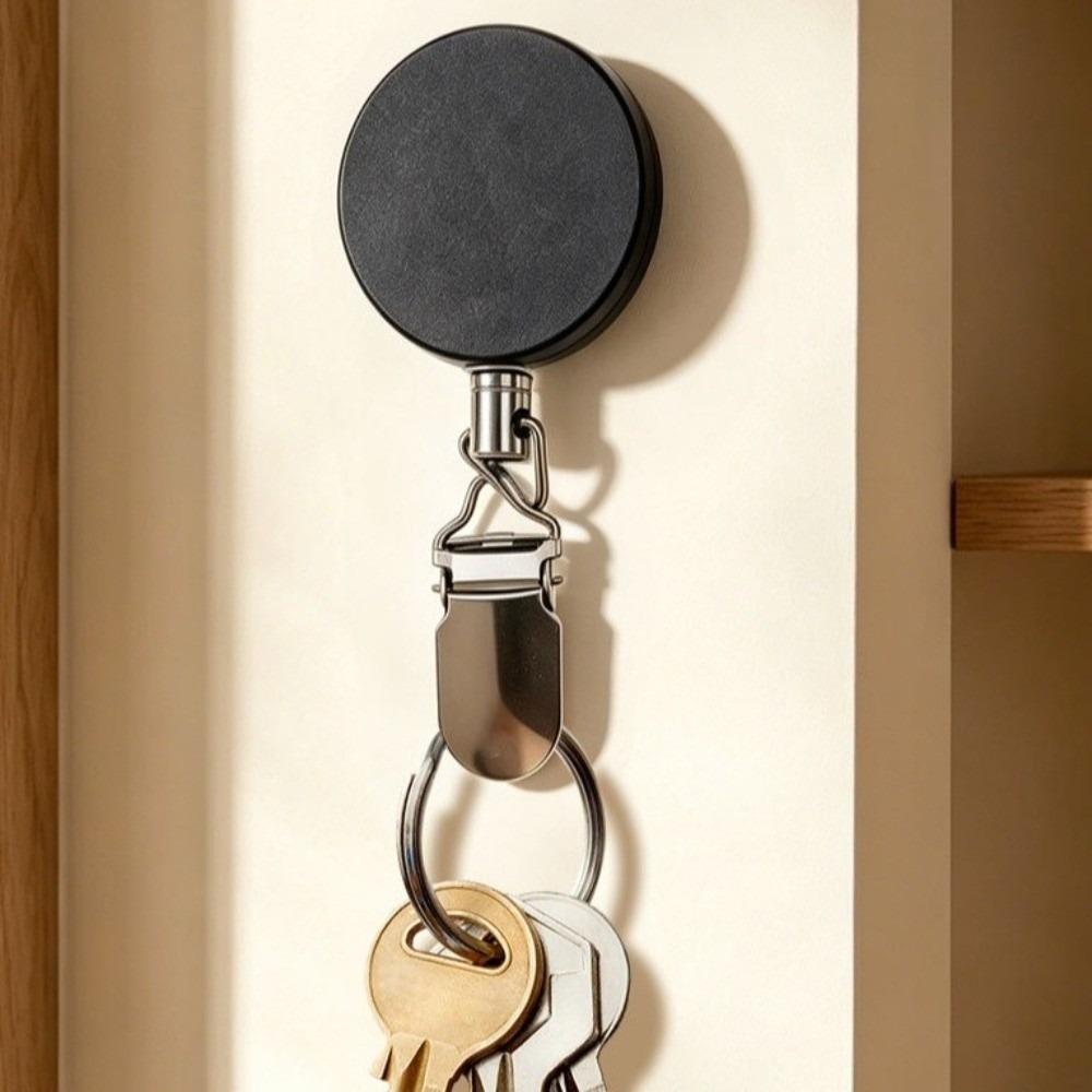 Retractable Buckle Retractable Towel Rack No Punching Automatic Retractable Wall Mount Towel Holder Auto Rebound Design