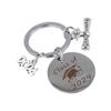 2024 Graduation Doctoral Cap Stainless Steel Engraved Keychain Rings Key Holder Inspirational Language Creative Gift Accessories
