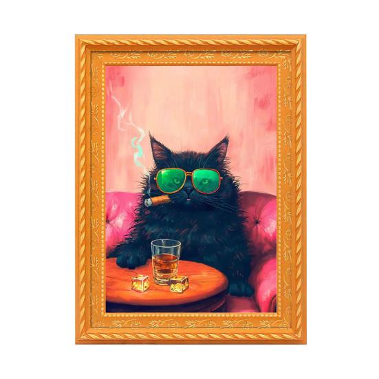 Wooden Frame Cat Refrigerator Magnet Vintage 3D Frame Cat Fridge Magnet Home Kitchen Office Decoration Cat Lover Gift