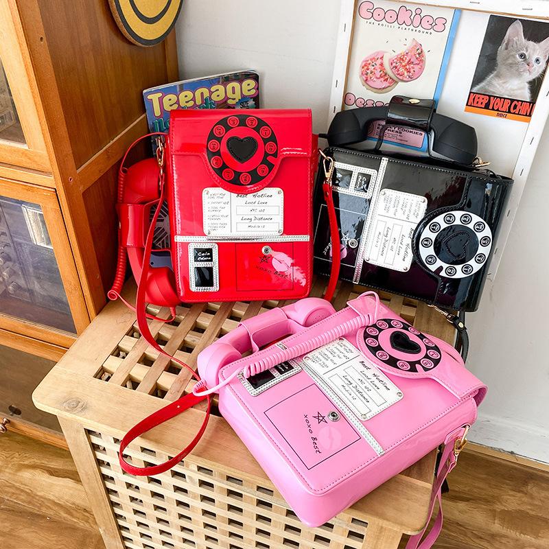 European and American Fashion Creative Spoof Fun Simulation Telephone Bag Cute Funny Personality Messenger Bag