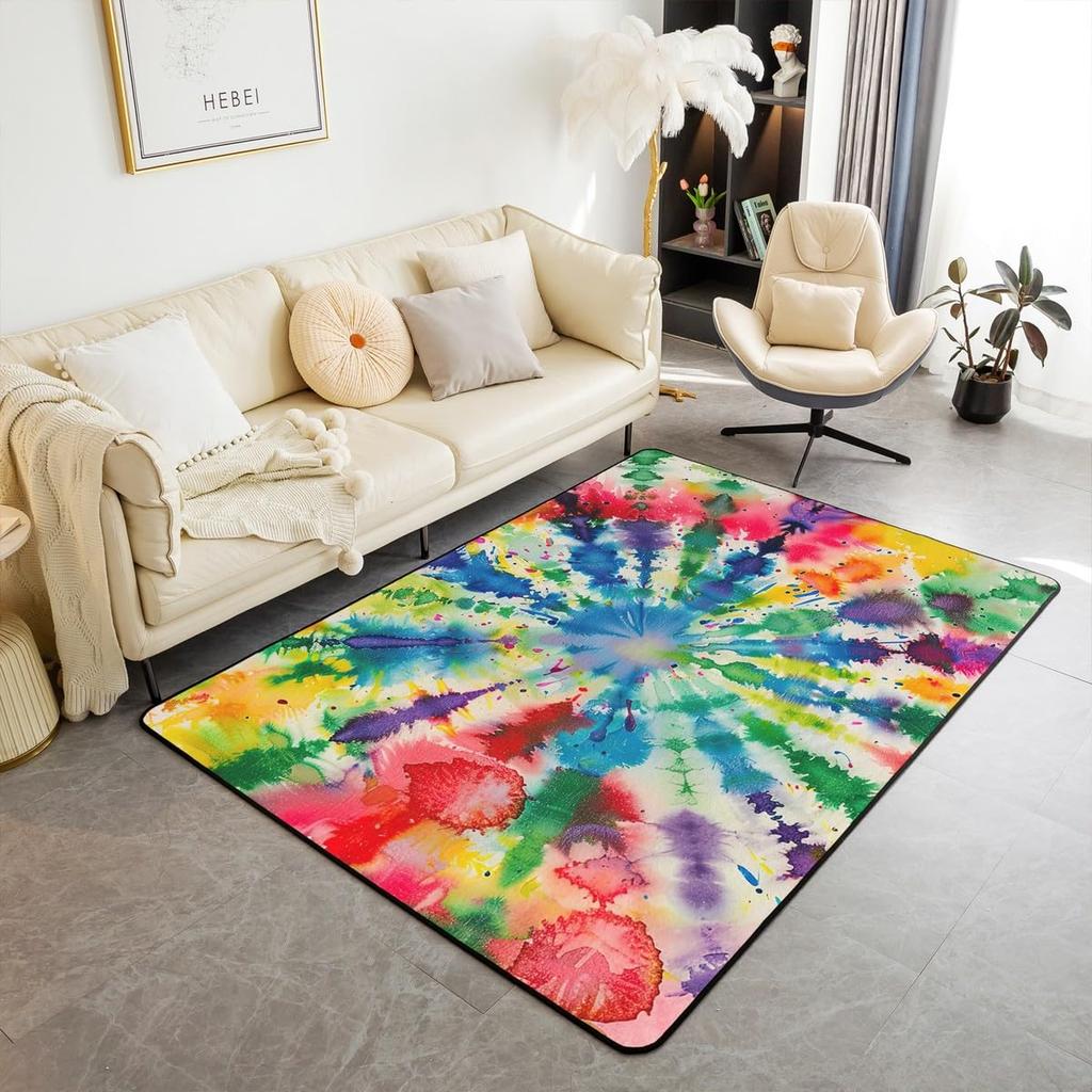 Erosebridal Outer Space Carpet 5x7 Universe Stars Moon Print Area Rug Planet Space Theme Indoor Floor Mat Cosmos Blue Decorative Rug for Boy