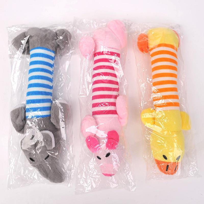 Wholesale Plush Dog Toy Pig With Sound Four-legged Striped Duck Elephant Pet Toy