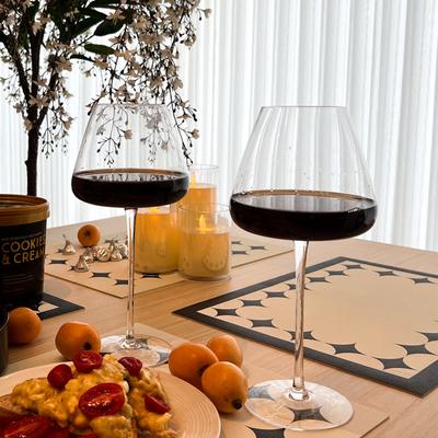 720ml Creative Ins Style Burgundy Wine Glass with Concave Bottom Light Luxury High-end Crystal High Footed Glass Wine Glass