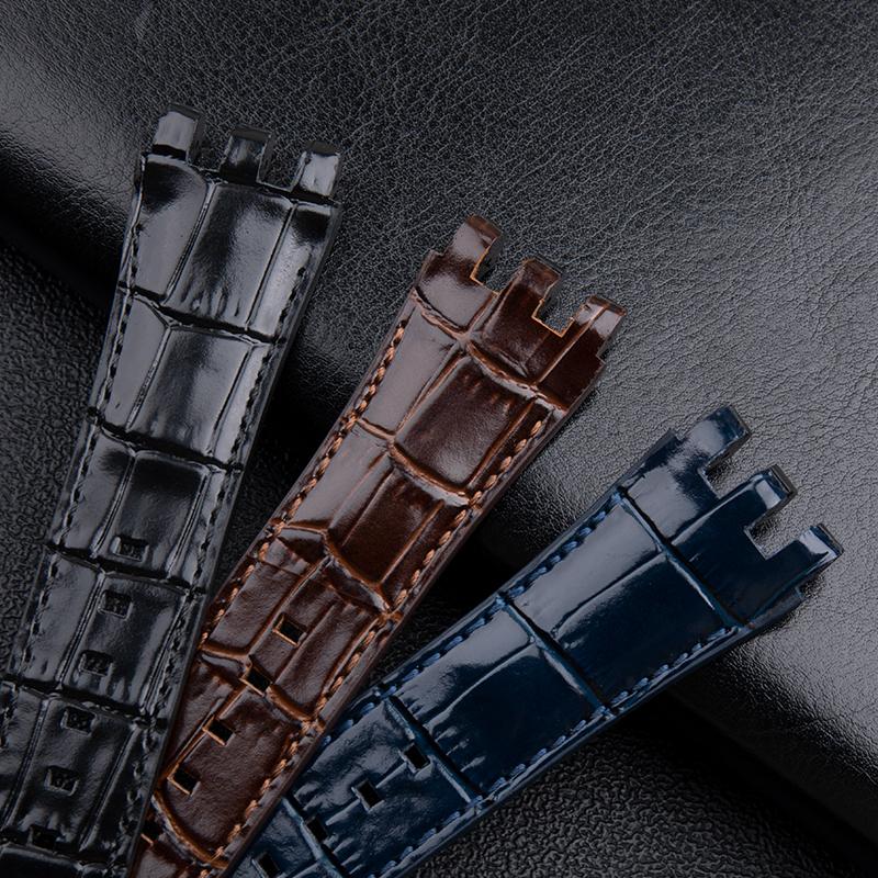 22mm Genuine Bamboo Leather Wrist Band For Swatch Strap SVG Watch Strap SVGK403 SVGK402 SVGB400 Men Bracelet Accessories