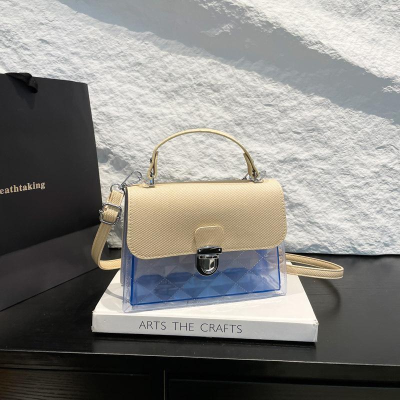 2025 new messenger bag women's fashion high sense translucent versatile single shoulder portable diagonal span saddle bag