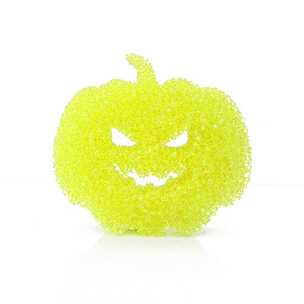 Halloween Cleaning Sponges Pumpkins Temperature Sensitive Non Scratch Household Cleaning Sponges For Dish Pots & Pans (Red, 10cm*9.5cm*4cm)