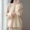 Autumn/Winter 100% Wool Retro Loose Pullover Sweater with 3D Floral Design for Women