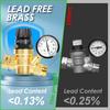 RV Water Pressure Regulator Valve, Brass Lead-Free Adjustable Water Pressure Reducer With Gauge And Inlet Filter For RV Camper And Travel Trailer