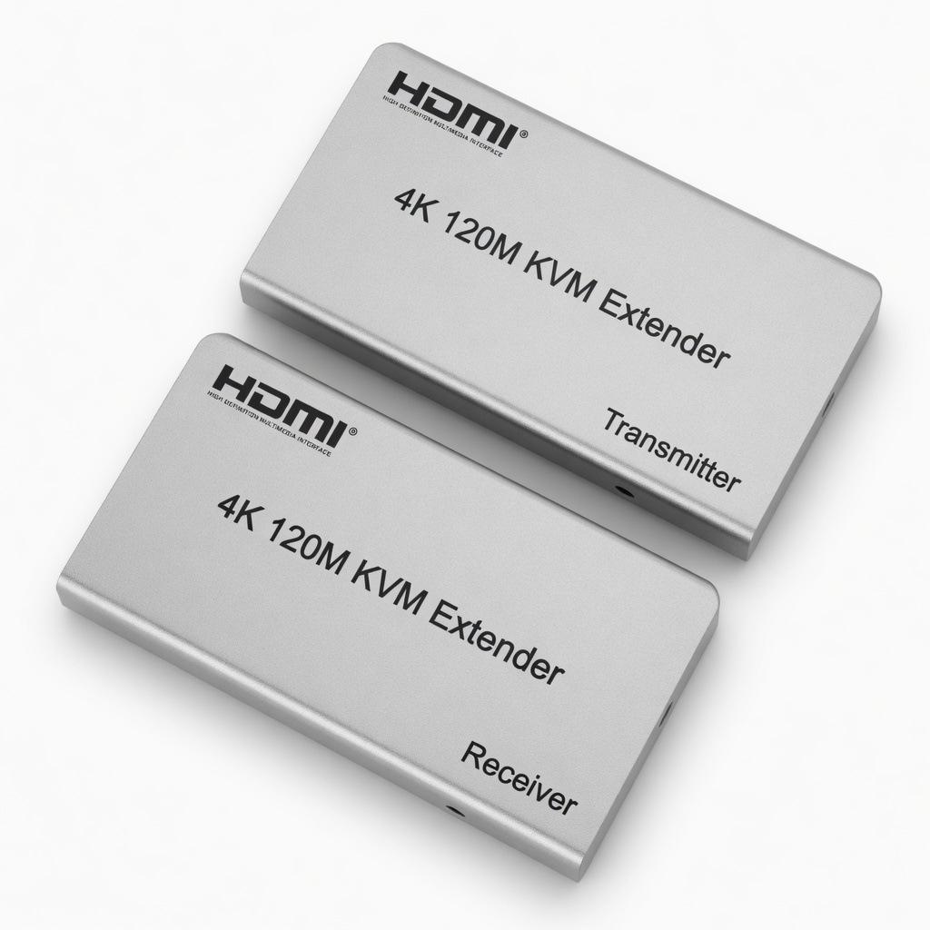 4K HDMI KVM Extender: 120m Network Cable, USB Mouse & Keyboard Control, Local Loop-out, TX/RX Set