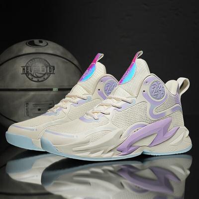 Guochao Men's Shoes 2025 Summer Actual Combat Friction Sound High-top Basketball Sports Shoes Breathable Shock Absorption Rebound Running Men