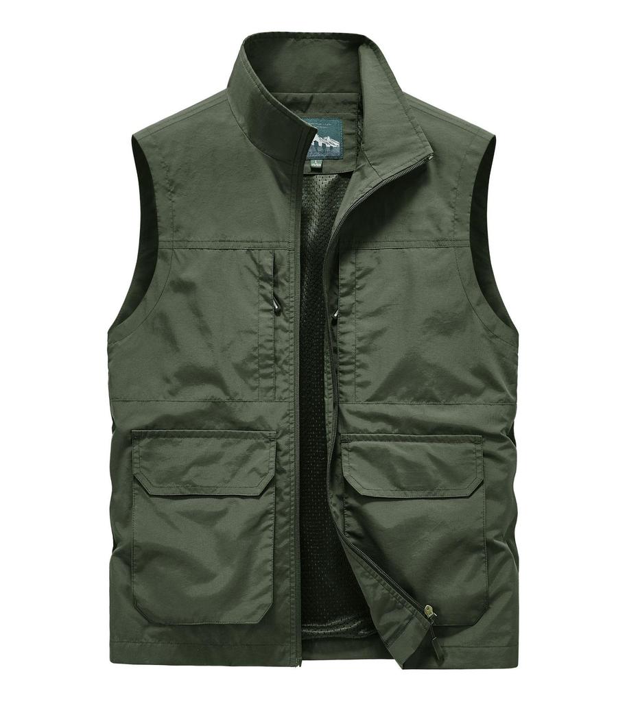 Men's Plus Size 2026 Summer Outdoor Thin Mesh Vest with Multi-Pockets