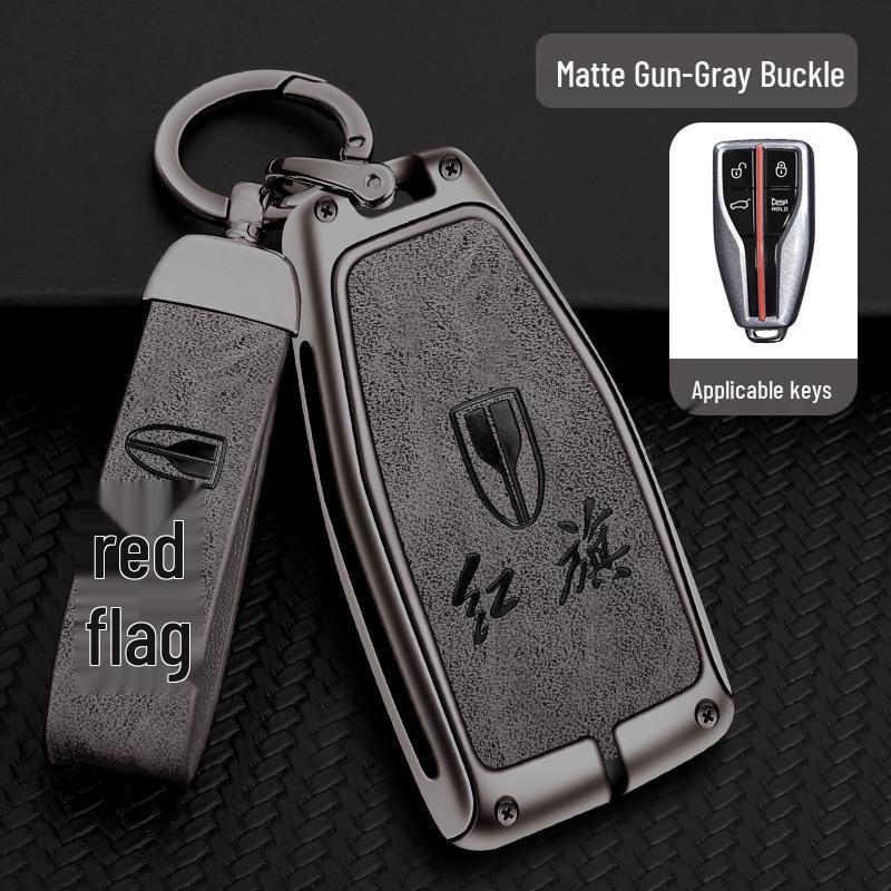 High-End Metal Key Cover for Hongqi Smart Key (HS5/H9/H5/H7/HS7) with Keychain