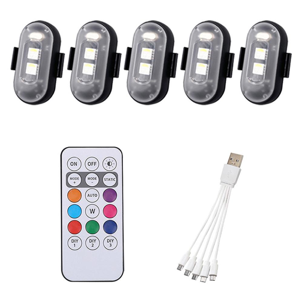 RGB LED Motorcycle Strobe Lights Signal Light LED Flash Position Wireless Light Aircraft Airplane Helicopter Warning Lights