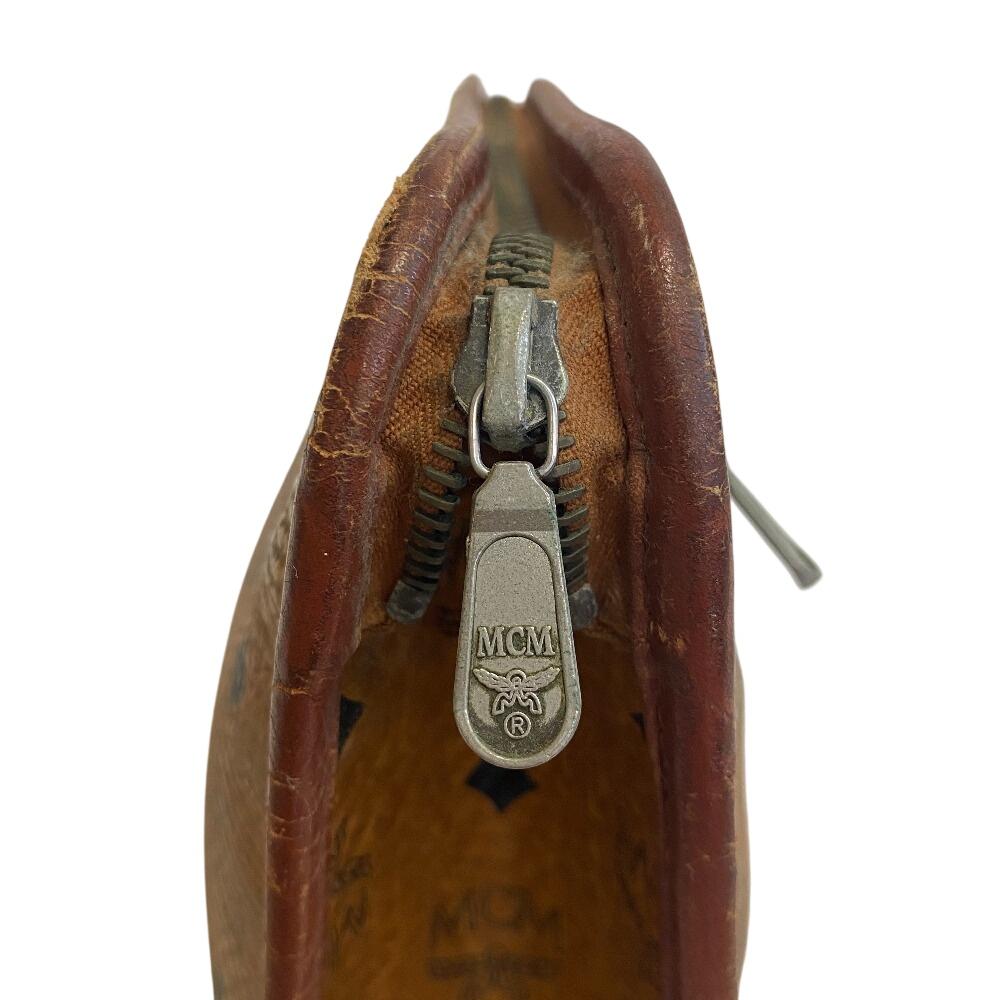 MCM Clutch Beutel Leder Aktentasche Beige Leder Herren Gebraucht