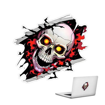 Samolepky na okno auta s lebkou, Samolepky s hlavou kostlivce | Halloweenské samolepky kostlivce, Kreativní samolepky na auto Krev