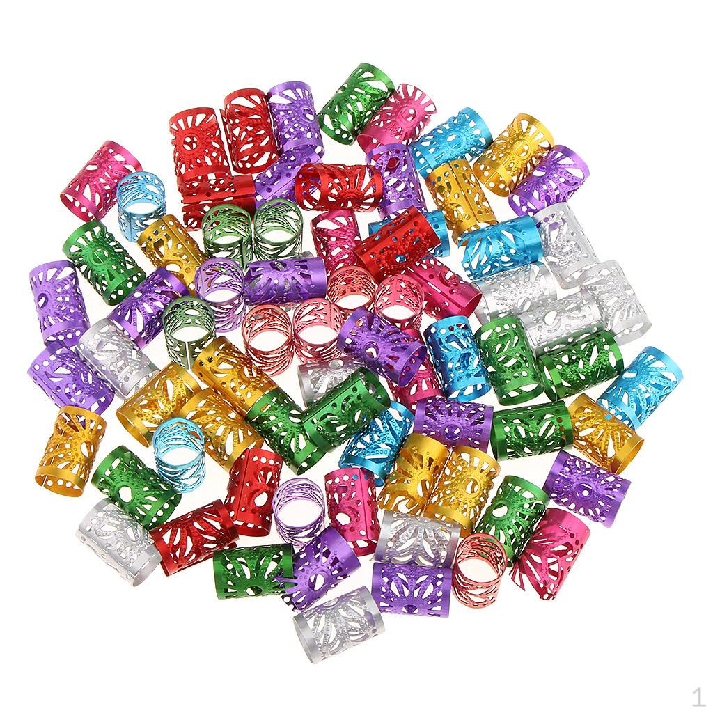 100 Pieces Hair Beads Dreadlocks Tube Decoration Braiding