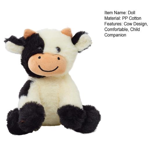 Cow Plush Stuffed Animal Toy 9 Inch Cow Plush Keychain Fluffy Cow Portable Stuffed