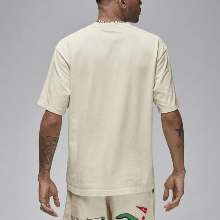 Jordan X SoleFly Kollaboration Sportlich Lässig Logo Stickerei Print Muster Rundhals Kurzarm T-Shirt Herren T-Shirts Off-White FQ3803-203