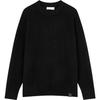 Loose Fit Crew Neck Drop Shoulder Sweater Men Sweaters Black J326737-BEH
