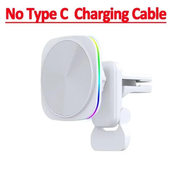 RGB Car Magnetic Phone Holder Stand 30W Wireless Charger Car Mount For iPhone 14 13 12 Pro Max Car Fast Charging Station Macsafe