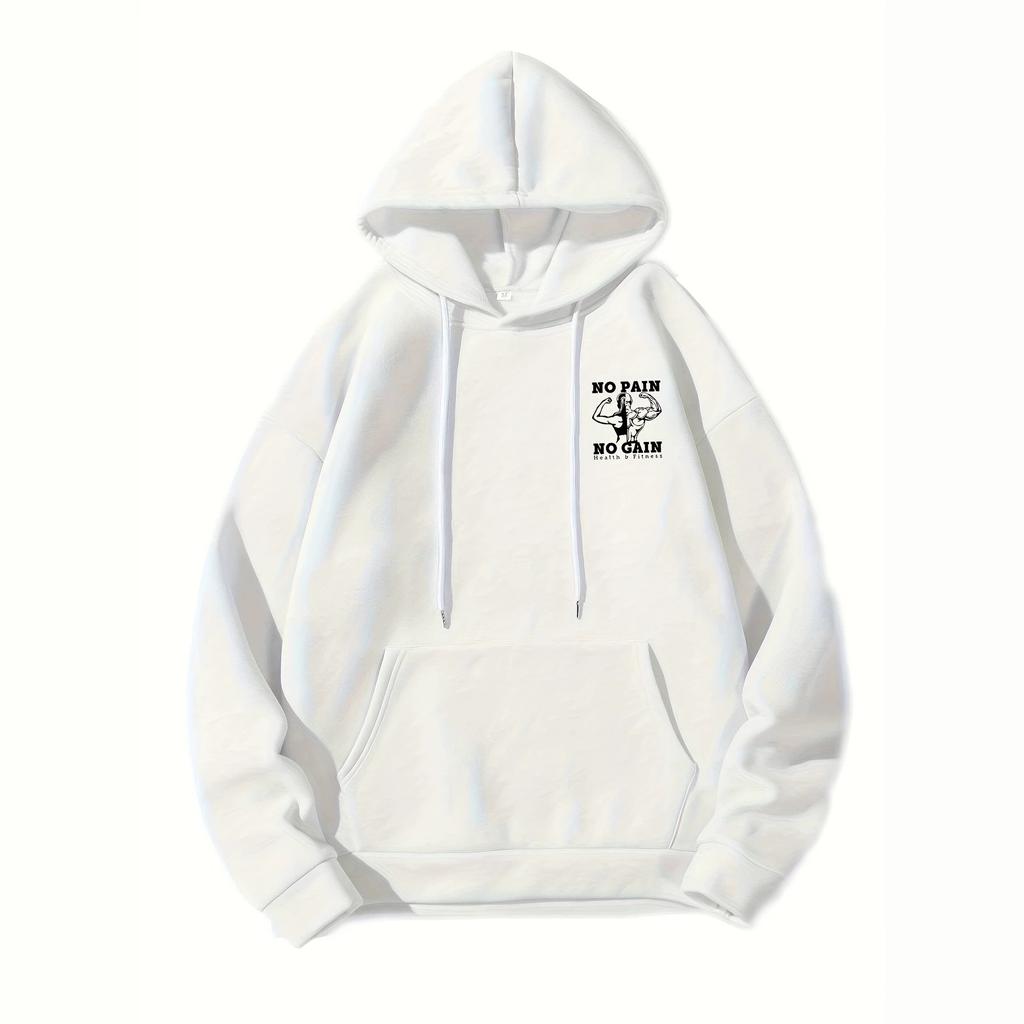Street Sports Style Fitness Slogan Muscle Men Print Hoodie Oversize Couple Sweater