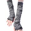 Dark Punk Long Halloween Fingerless Ripped Gloves