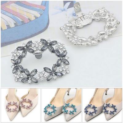 1pcs Rhinestone Bride High Heel Shiny Clips Charm Buckle Shoe Decorations Clip Square Clamp