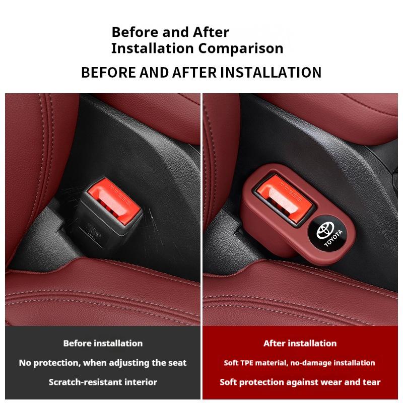 AJQ3 Suitable for Toyota Rav4 CHR Yaris Prius Avensis Corolla Seat Belt Socket Protective Cover Plug Seat Car Interior Products TPE