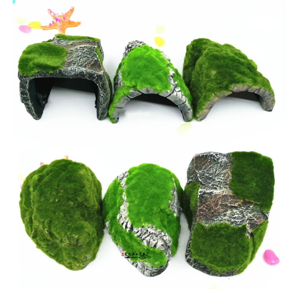 Reptilien-Box-Schildkröte, die das Nest vermeidet, Höhlenlandschaft, Spinnenschildkröte, realistische Mooshöhle, Beflockung Tur