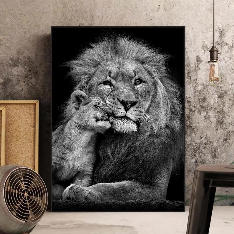 Modern Abstract Animal Lion Bear Leopard Deer Posters and Prints Canvas Painting Wall Art Wild Animals Pictures for Living Home Decor