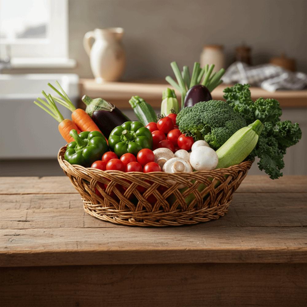 Rattan-ähnlicher Obstkorb Handgeflochtene Obstschale Natürlicher Stil Aufbewahrungskorb Esstisch