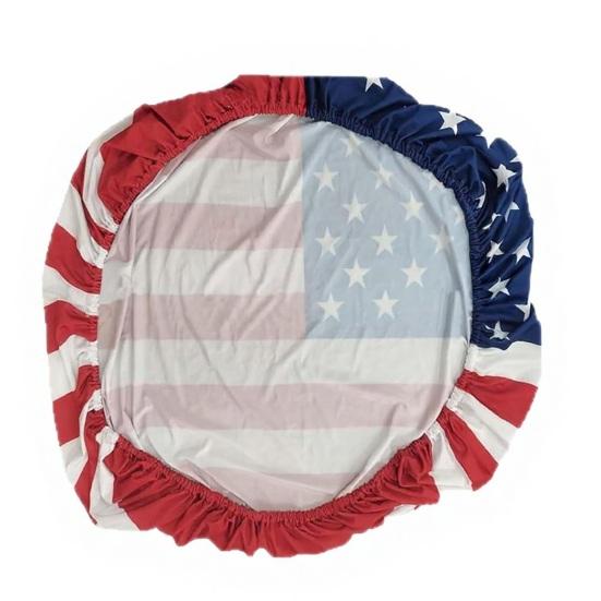 Amerikanische Flagge Auto-Motorhaubenabdeckung 63 x 47 Zoll Dehnbares Polyester-Spandex-Gewebe Passt für die meisten Autos, Lastwagen, SUVs mit kleinen dekorativen Flaggen Sichere Clips