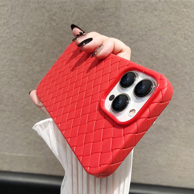 Breathable Weave Pattern Soft Thin Case For iPhone 14 13 12 Mini 11 Pro Max X XR XS Max 7 8 Plus SE 2 3 BV Grid Solid Back Cover