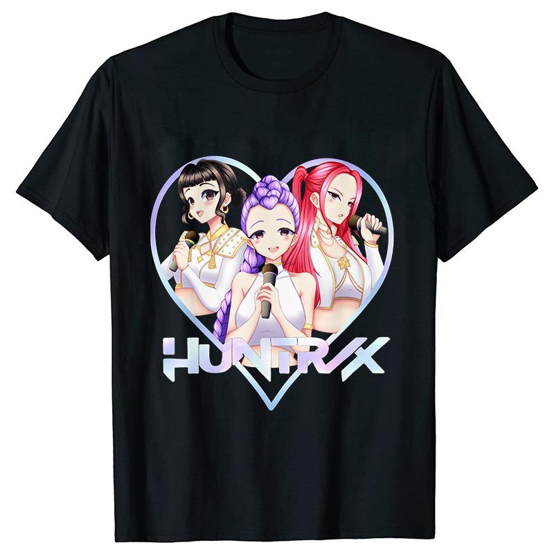 Kpop Demon Hunters Cartoon T-shirt for Chrildren  O-neck T-shirts 2025 Hot Movies Same Tshirts Fans Gifts Y2K High Street Tops
