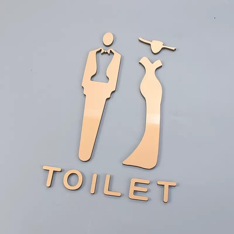 Wall Stickers Toilet Bathroom Door WC Entrance Sign Home Decoration Creative Decals Wallpaper House Sign