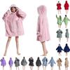 Girls' Wearable Blanket Robe, Double-Sided Plush Long Sleeve Sleep Robe for Fall Winter
