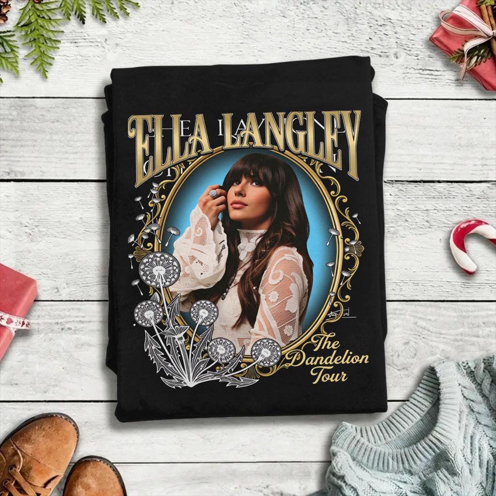 Summer Ella Langley The Dandelion Tour Novelty TShirts Cotton Tshirt for Unisex Y2K Basic Plus Size Short Sleeve Tees