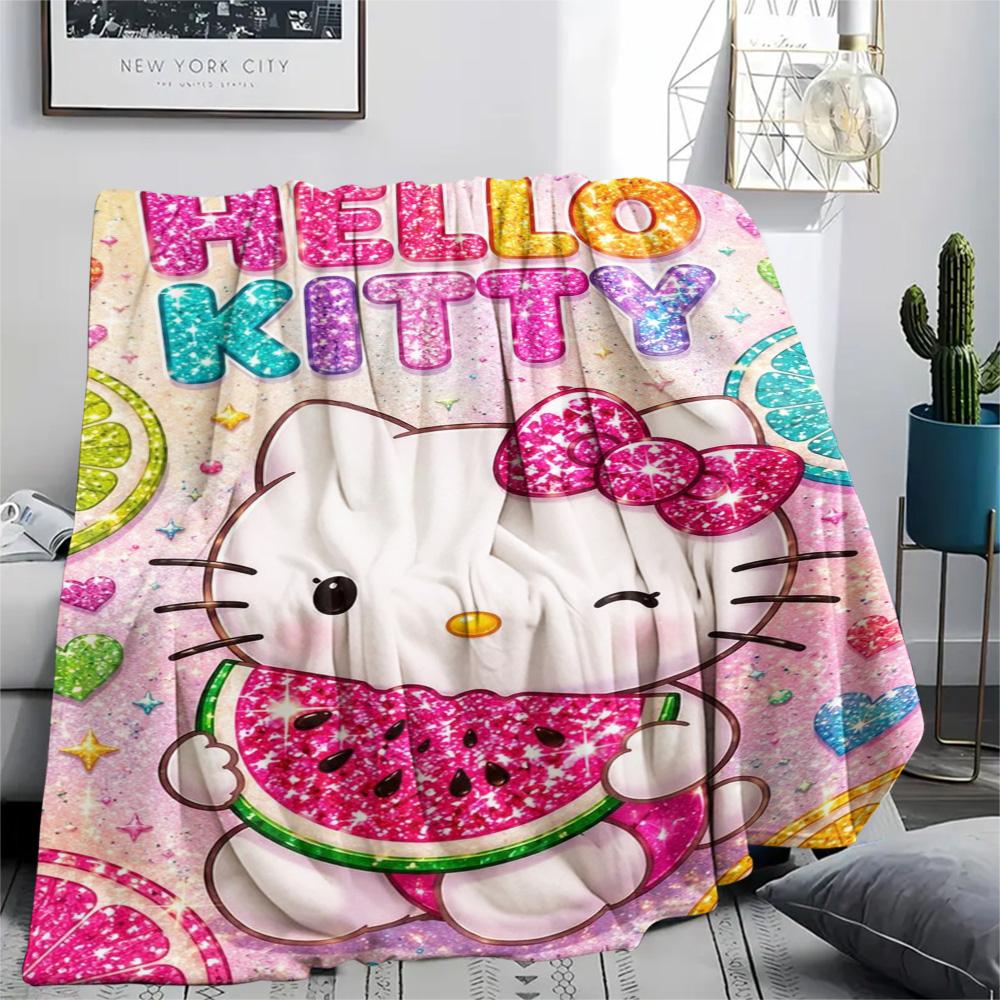 Hello Kitty Dolphin Ocean Adventure Blanket Sofa Blanket Soft And Comfortable Office Rest Blanket Machine Washable Air Conditioning Blanket