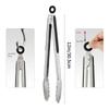 Stainless Steel Kitchen Tongs 12", Locking Metal Food Tongs Non-Slip Grip