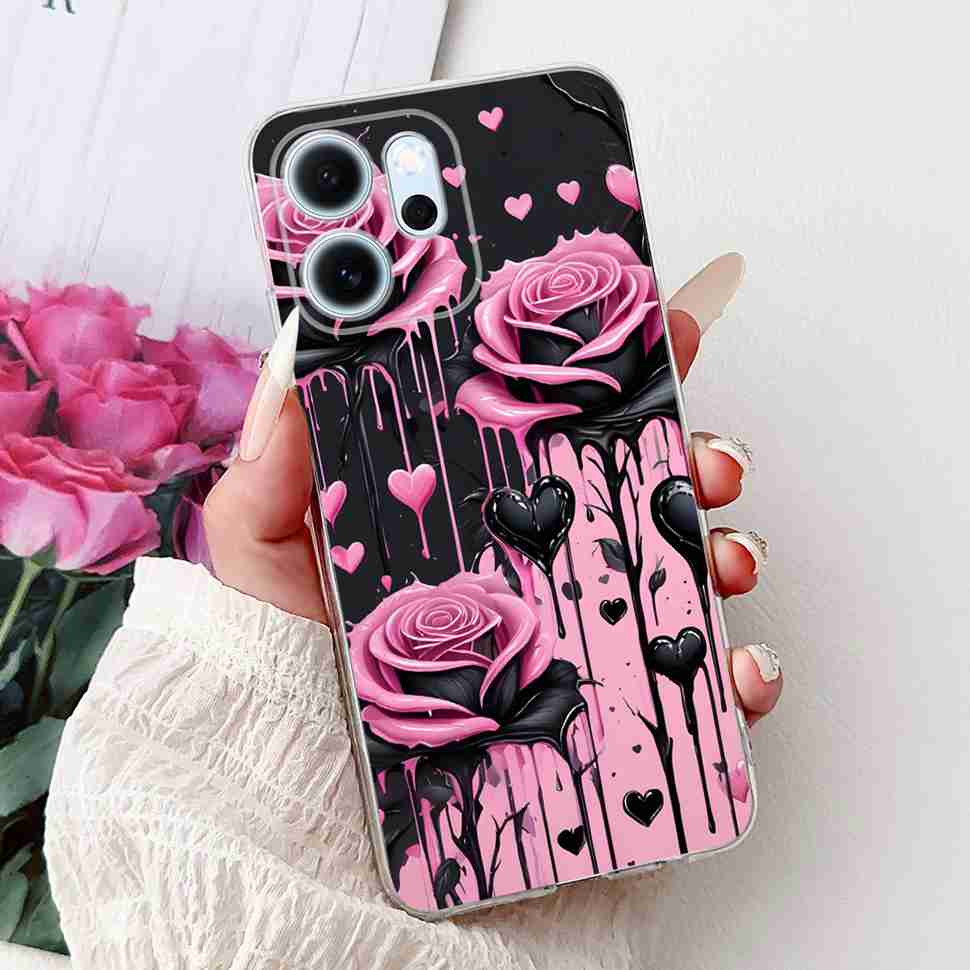 Für Oppo Reno14 F 5G CPH27436.57" Hülle Bunte Schmetterlingsblumen TPU Weiche Silikonhülle Für Oppo Reno 14 F RENO14F Handyhüllen