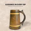 Wooden Beer Mug, Mango Wood with Sheesham Finish, Barrel Style, Lightweight & Durable, for Craft Beer, Home Bar, Café, Party, Gift