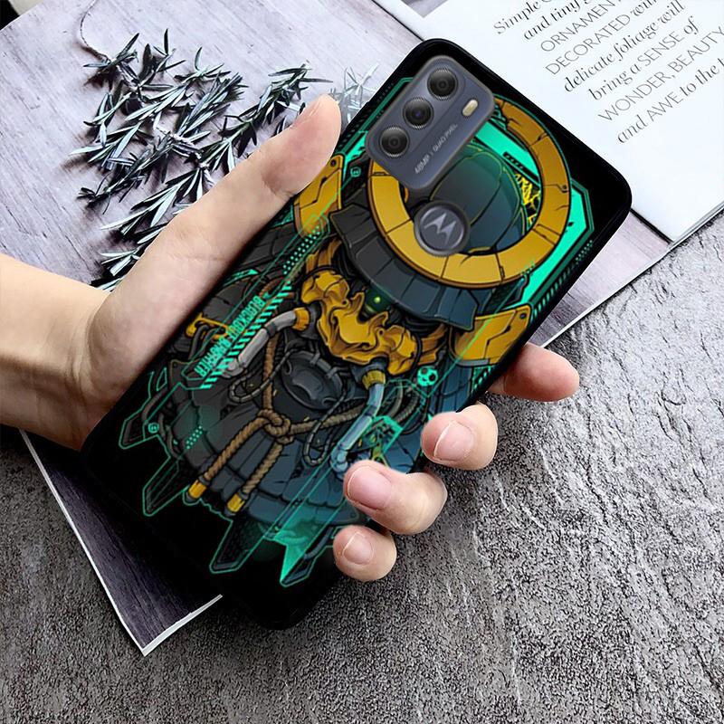Samuraj Oni maska etui na telefon Motorola Moto E32 E20 E40 G22 G52 G20 G30 G100 G60 G50 G10 GPure GStylus G9 jedno działanie makro