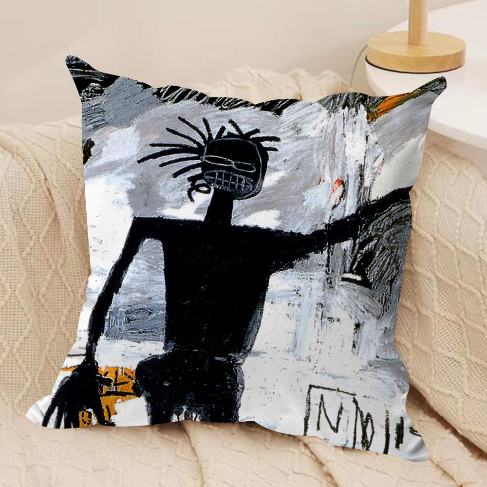 

J-Jean M-Michel Cushion Cover Silky Short Plush Sofa Pillow Cover Hidden Zipper Soft Dustproof Case for Home Decor Best Gift 30cmx30cm
