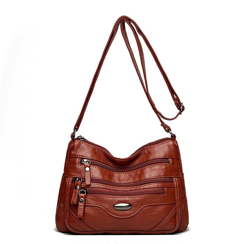 Damentasche aus weichem Leder, Damentasche für Mütter mittleren Alters, einzelne Schultertasche, große Kapazität, Umhängetasche, kleine Tasche