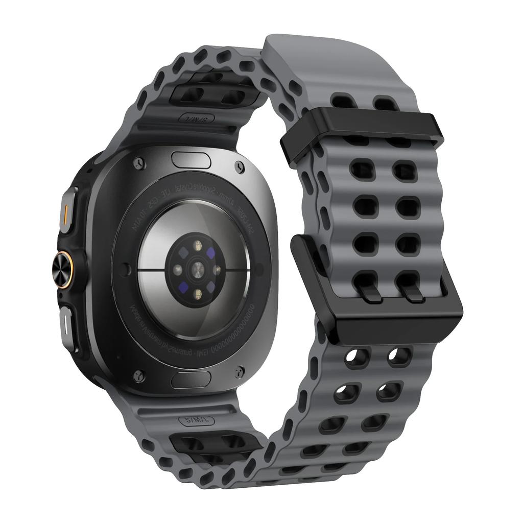 Marine Band For Samsung Galaxy Watch ultra Strap 47mm Accessories Two color Sport silicone Bracelet Galaxy Watch 7 ultra Straps