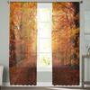 Javorové listy Listnatý les Šifon Průsvitné závěsy do obývacího pokoje Domácí dekorace Okno Voál Tyl Závěsy na závěsy