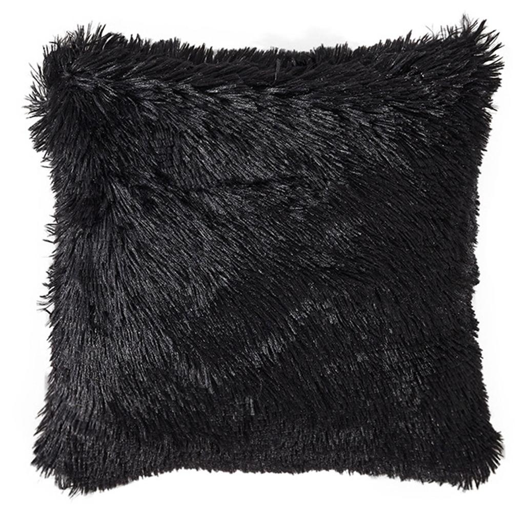 Double Sided Plush Throw Pillowcase Breathable Faux Furs Fabric Sqaure Cushion Cover Sofa Couch Bedding Accessories