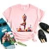 Funny Tshirt Girls Floral Yoga Butterfly Print Pink T Shirt Unisex Meditation Tshirt Femme Aesthetic Clothes Funny Tshirt Female