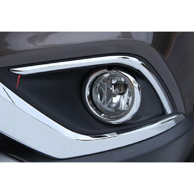Chrome Exterior Front Fog Light Strip Trim For Mitsubishi Outlander Sport 16-19