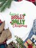 (Asian Size) Tee New Year Holiday tree cute 90s Merry Christmas Top festival Casual Women Print Lady Short Sleeve Fashion Graphic T-shirts